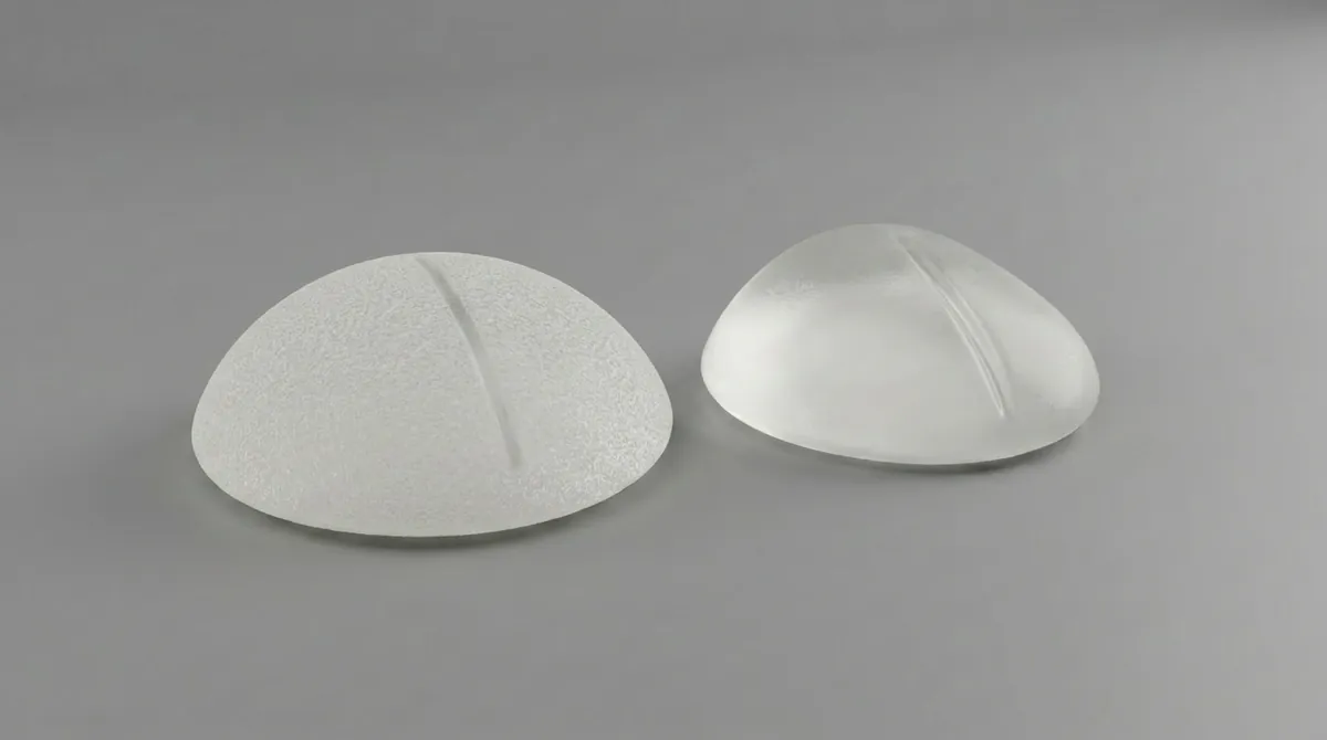 Close-up of breast implant surface texture